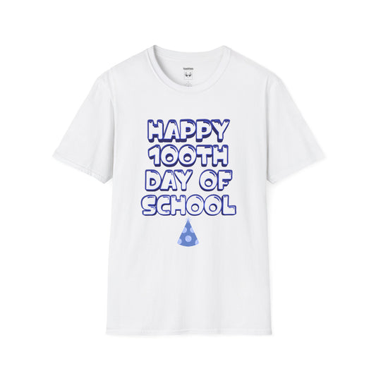 Happy 100th Day of School Blue Tee