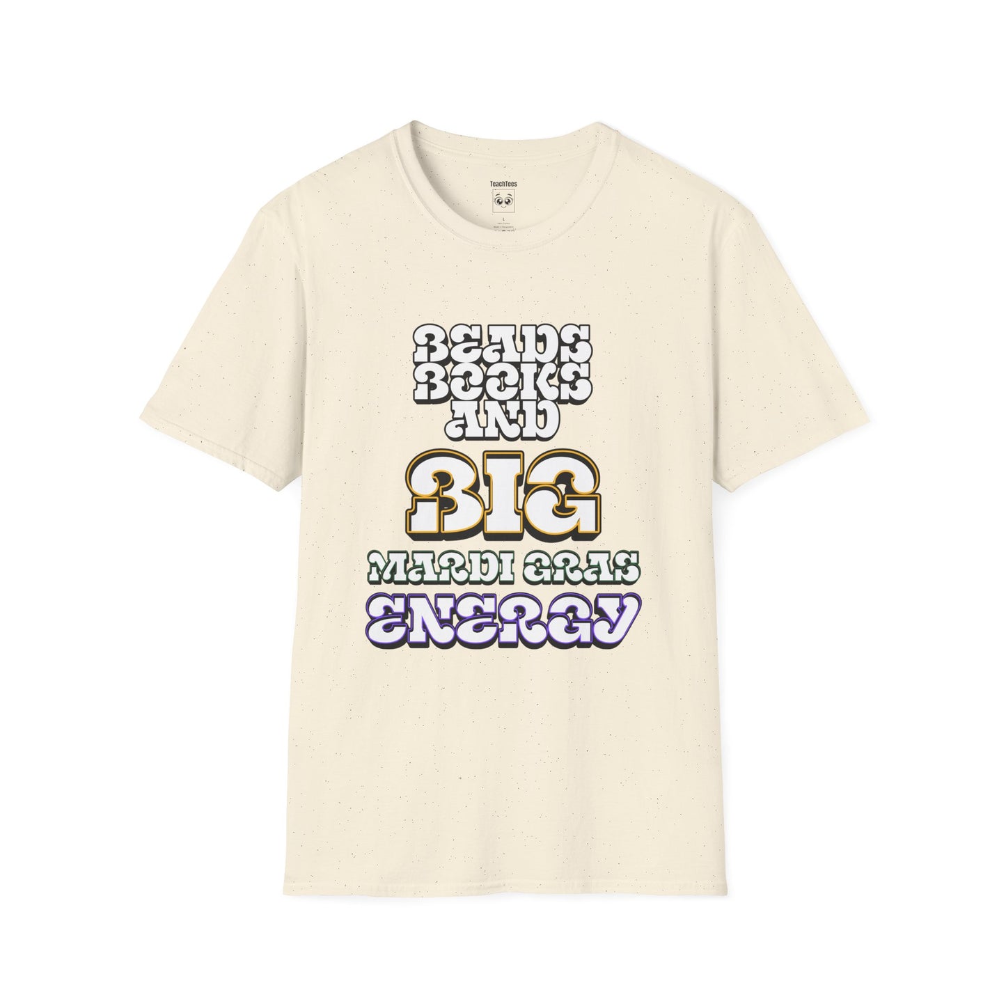 Beads Books and Big Mardi Gras Energy Tee