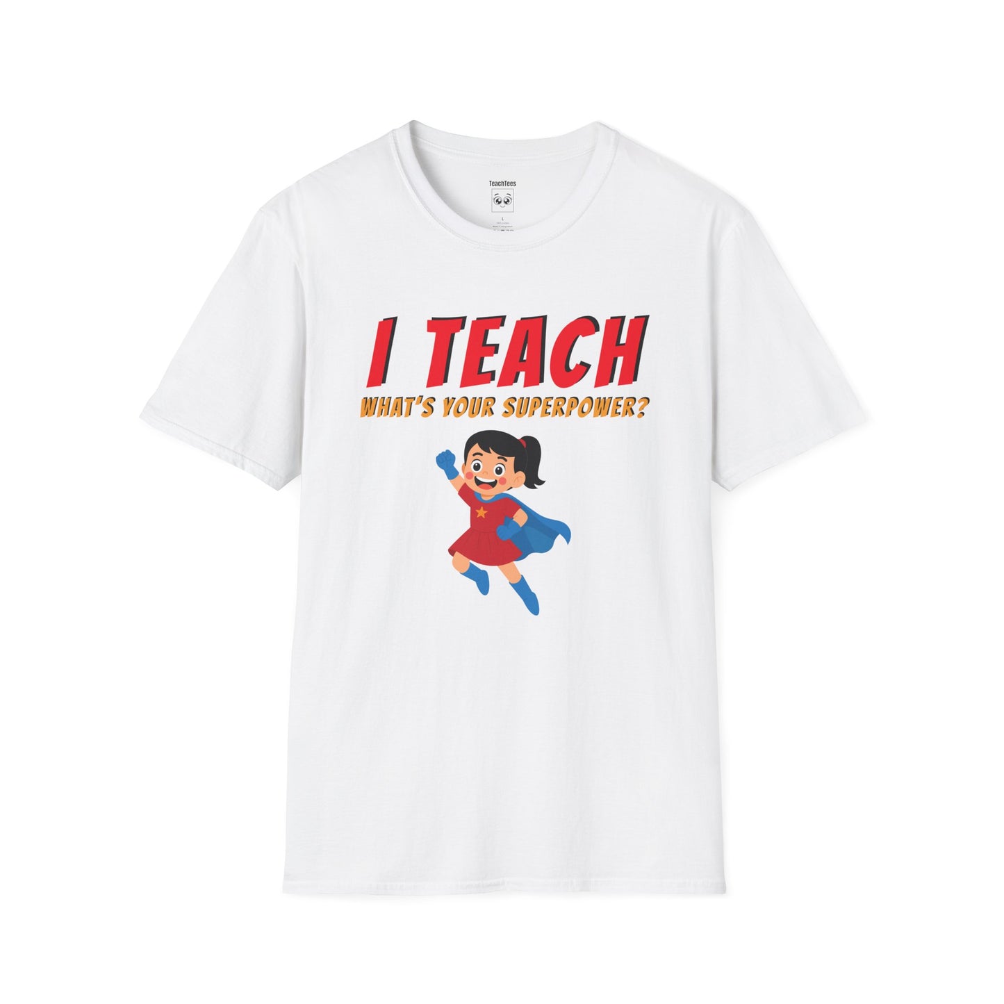 I Teach What’s Your Superpower Black Hair Woman Tee