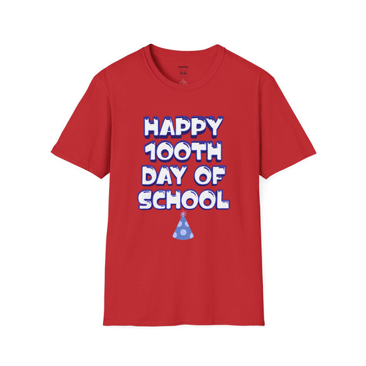 Happy 100th Day of School Blue Tee
