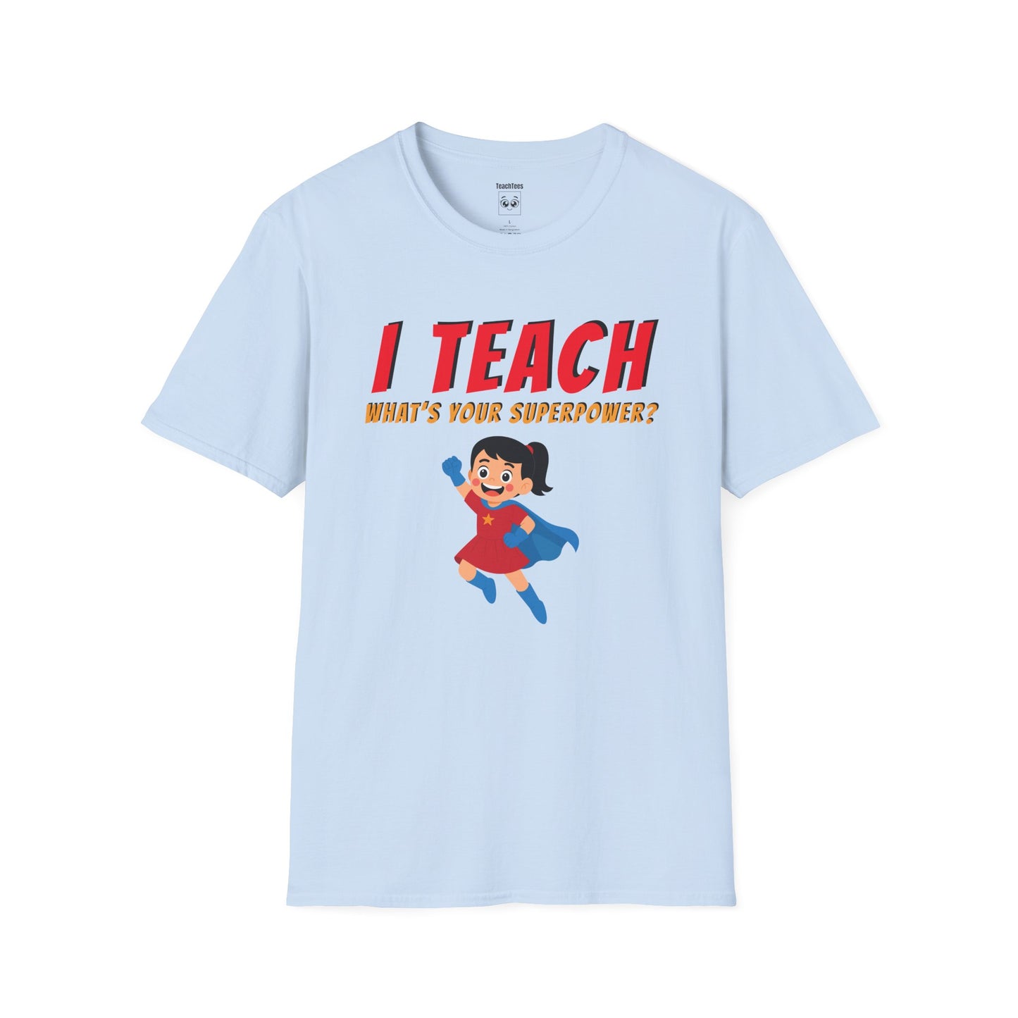 I Teach What’s Your Superpower Black Hair Woman Tee