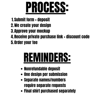 Custom Tee Design Form & Deposit