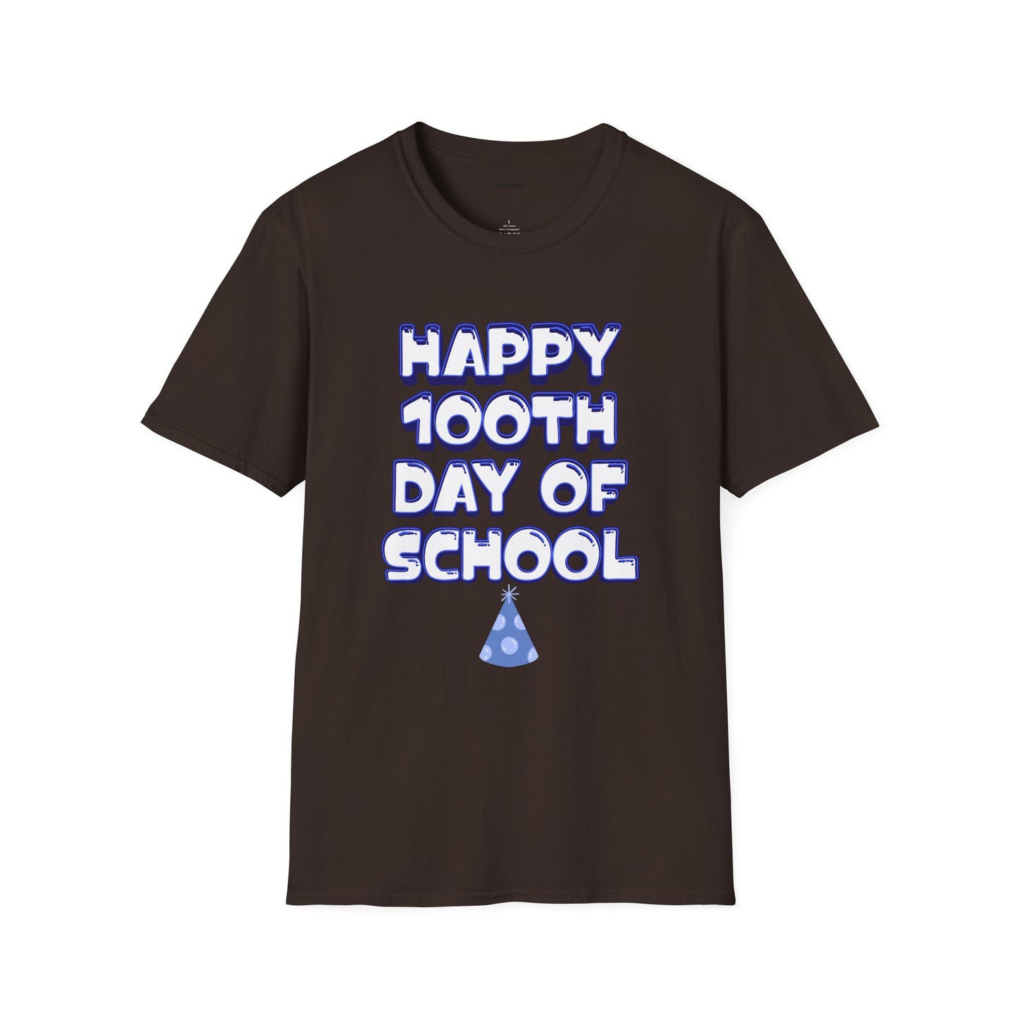 Happy 100th Day of School Blue Tee