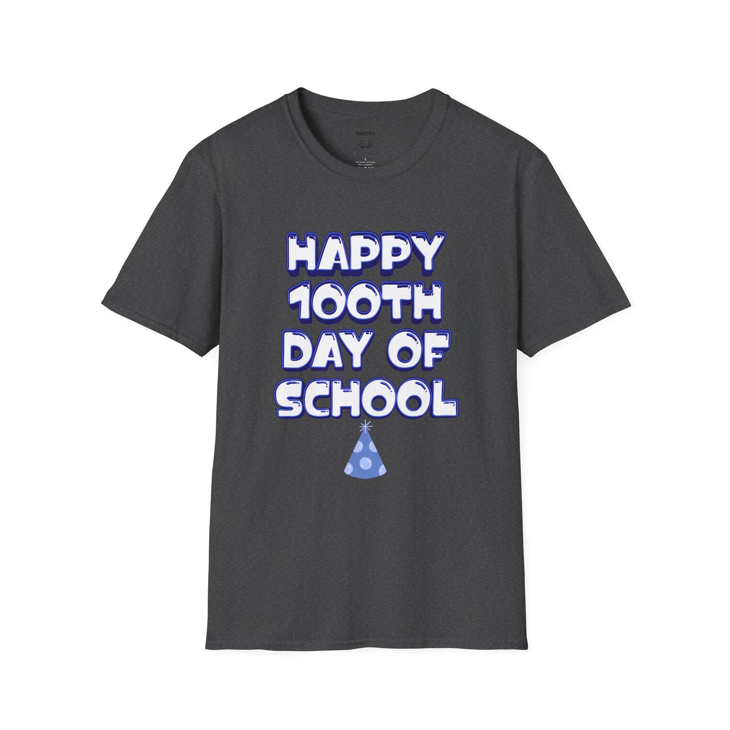 Happy 100th Day of School Blue Tee