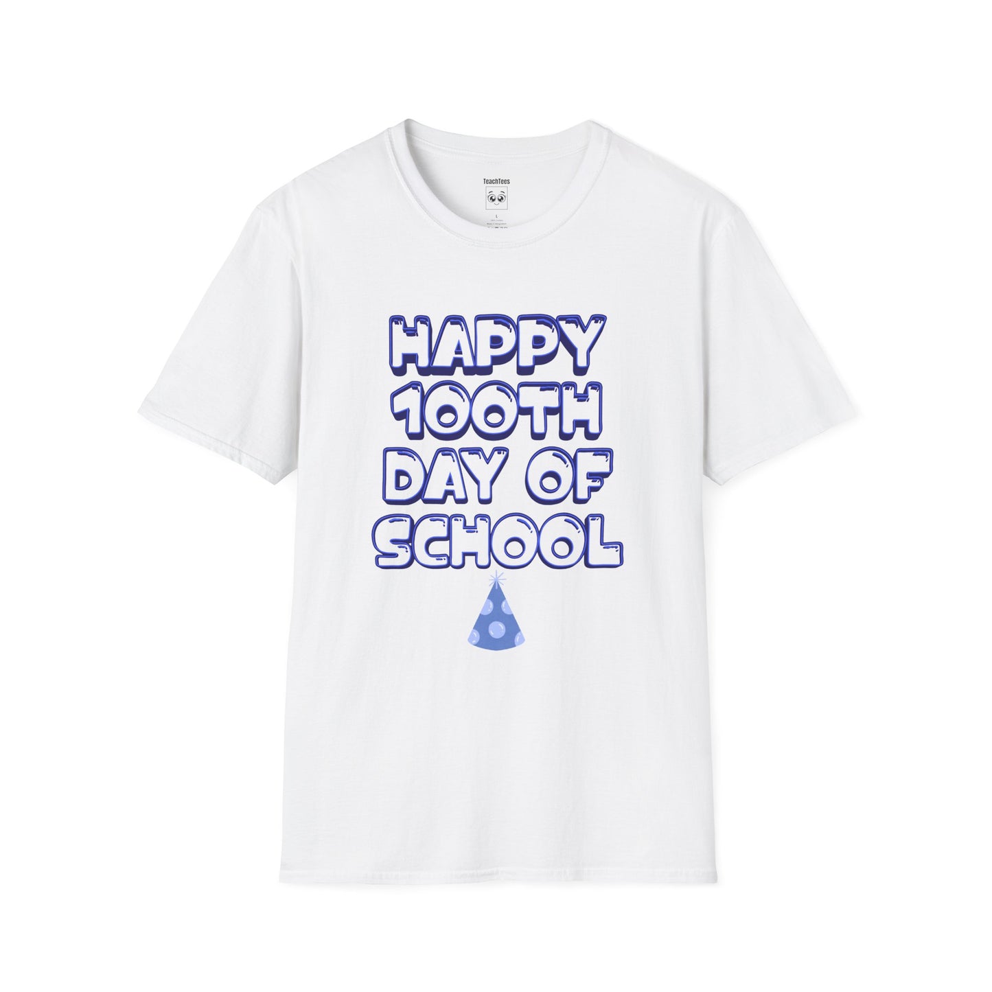 Happy 100th Day of School Blue Tee