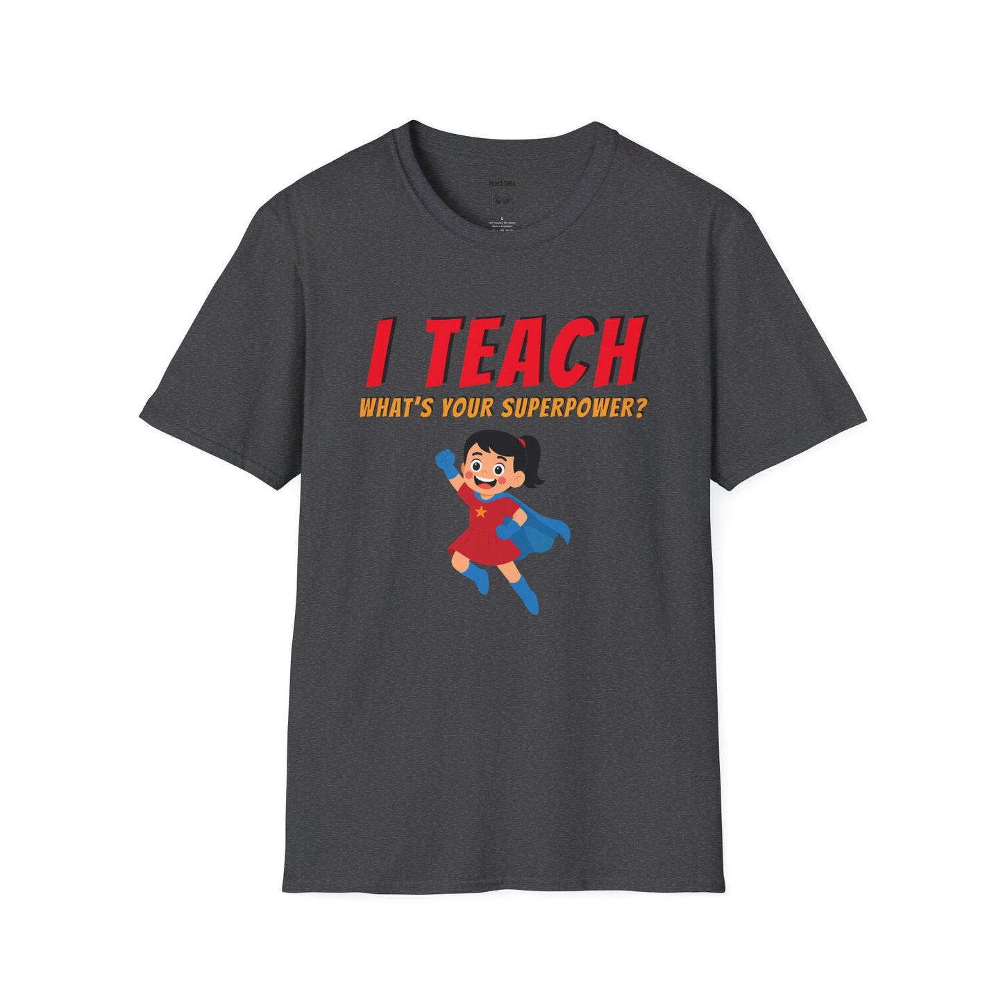 I Teach What’s Your Superpower Black Hair Woman Tee