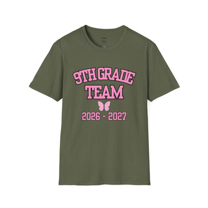 9th Grade Team 2026-2027 Pink Tee