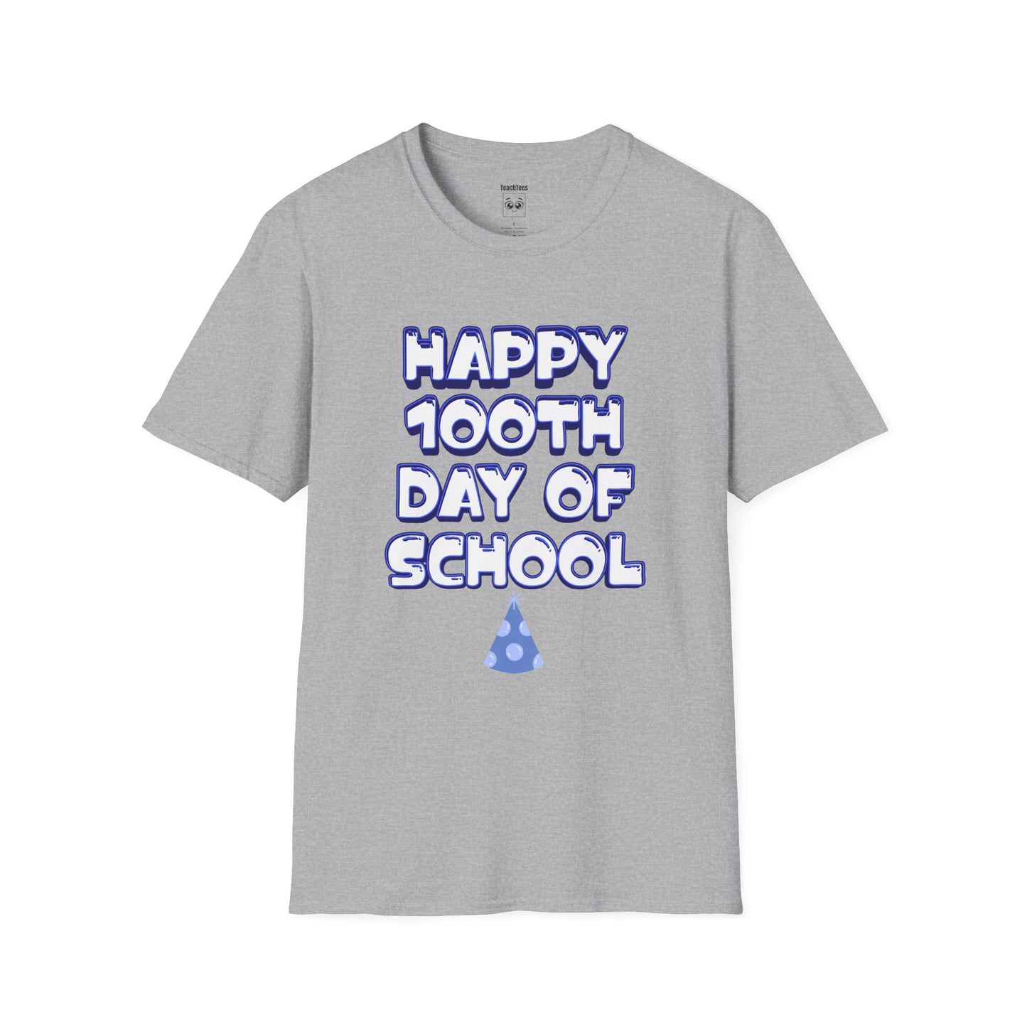 Happy 100th Day of School Blue Tee