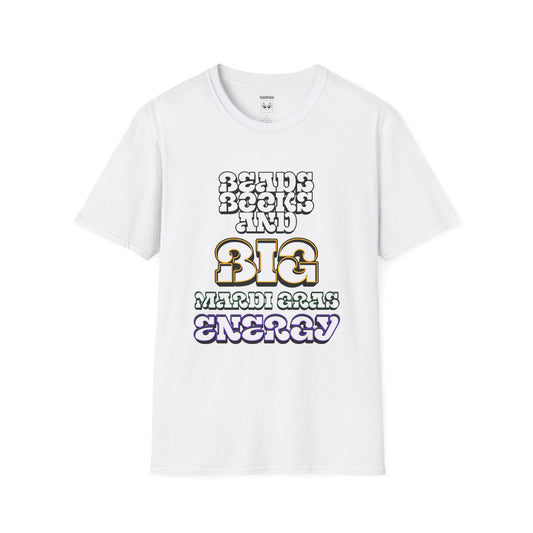 Beads Books and Big Mardi Gras Energy Tee
