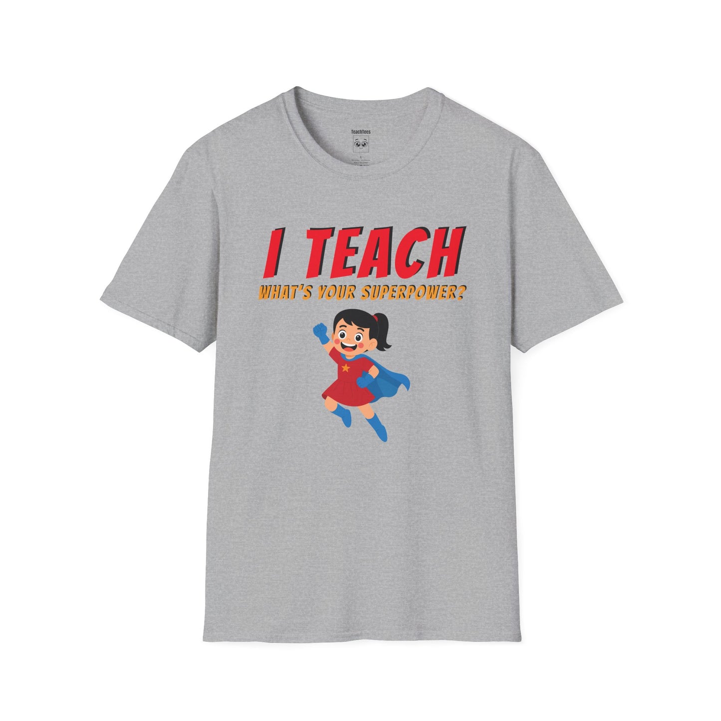 I Teach What’s Your Superpower Black Hair Woman Tee