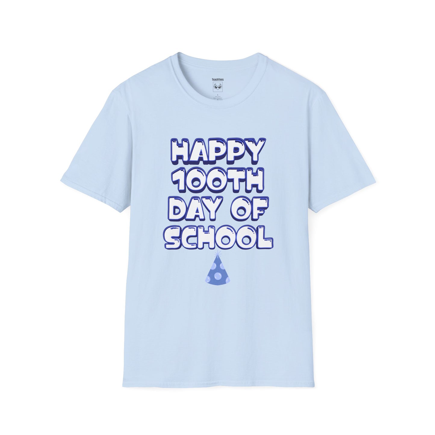 Happy 100th Day of School Blue Tee