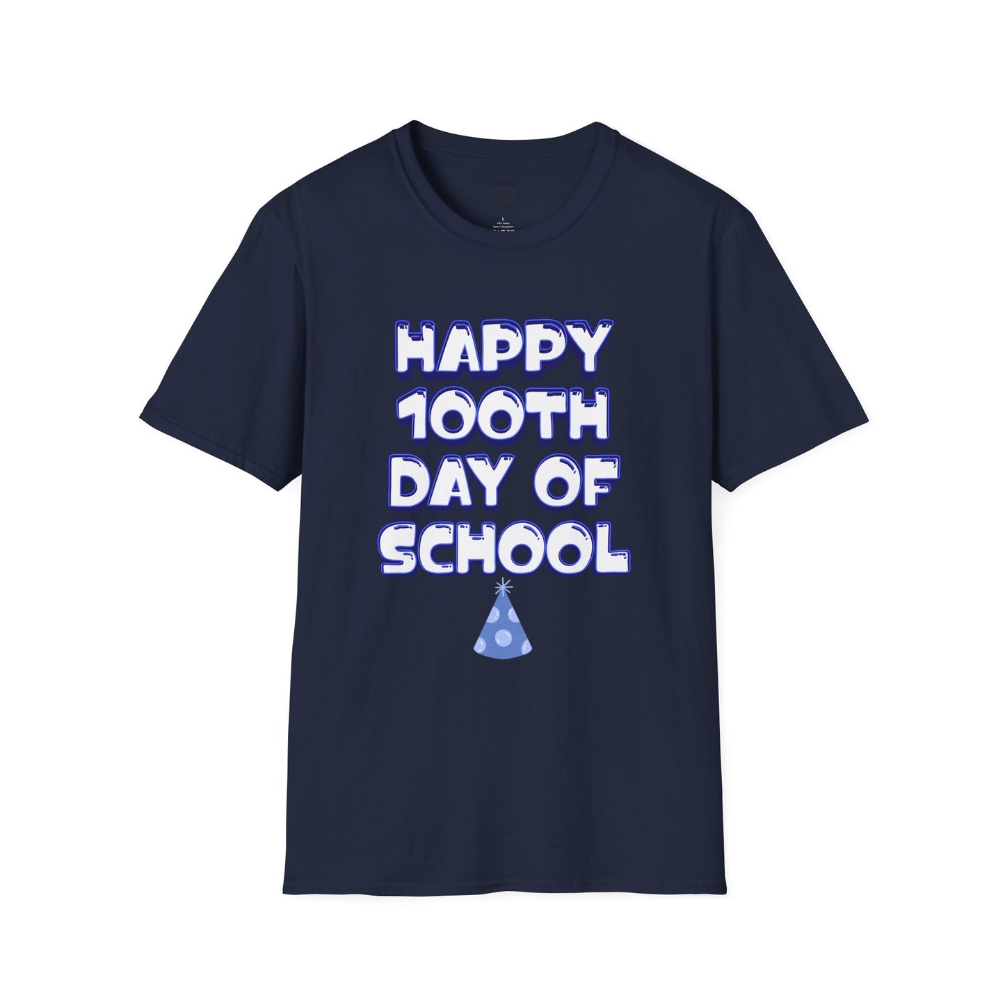 Happy 100th Day of School Blue Tee